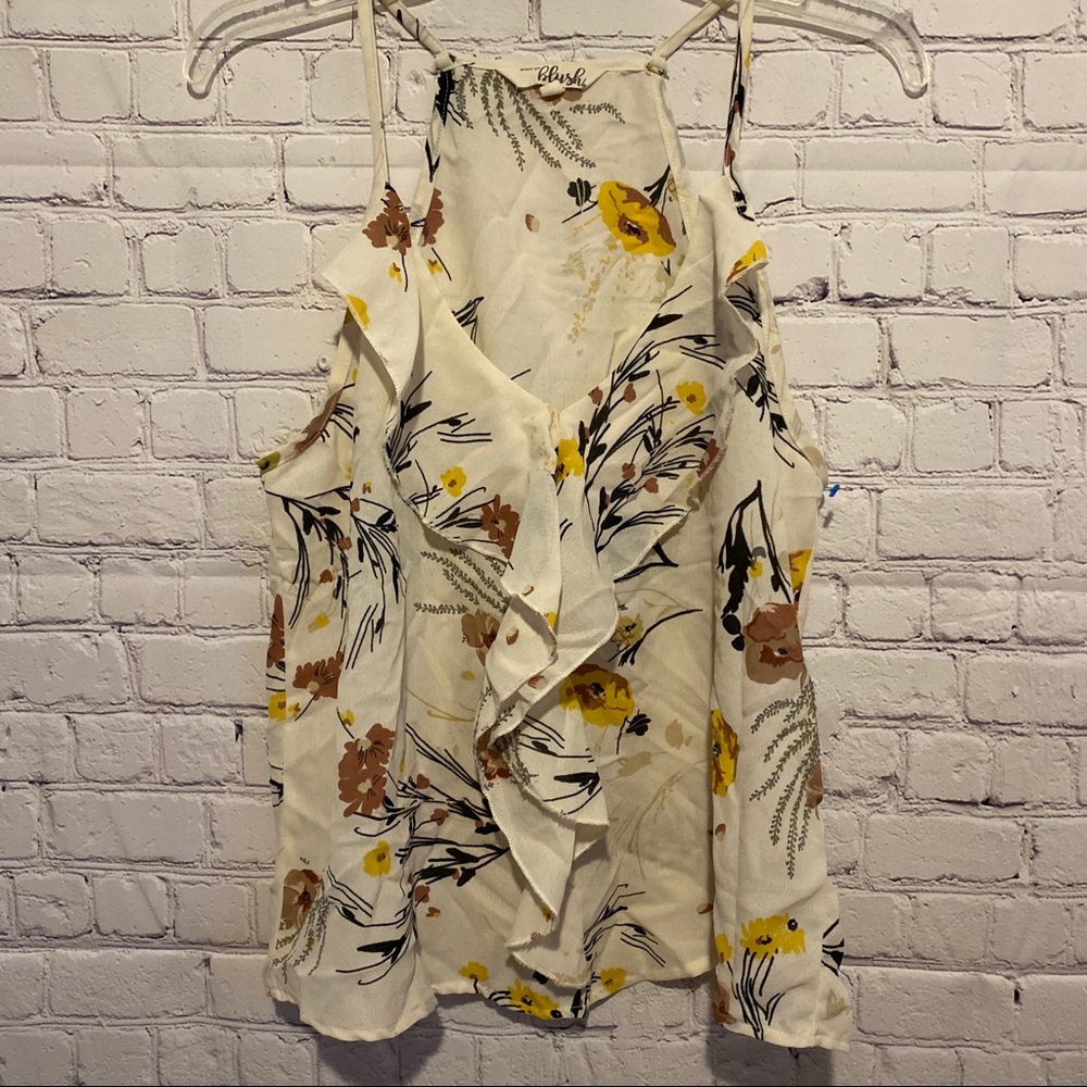 Hint Of Blush Large Strappy Romantic Floral Top